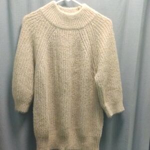 Cozy Cream Women's Pullover 3/4 Length Sleeves Sweater